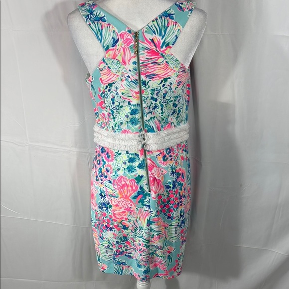 Lilly Pulitzer Arden Etuikleid Mini Serene Blau Gypsea Fransen Size M - Picture 8 of 10